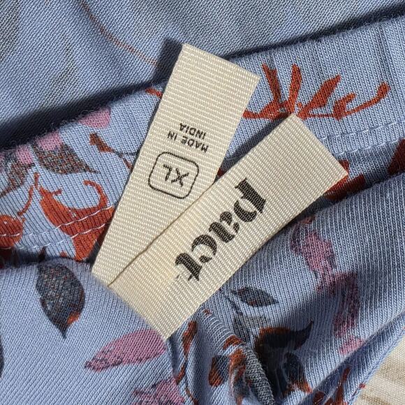 Pact Organic Cotton Fit & Flare Midi Dress Size XL stretch knit floral Blue - Picture 9 of 9